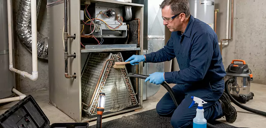 Outdoor Compressor and Condensing Unit Cleaning in Spring